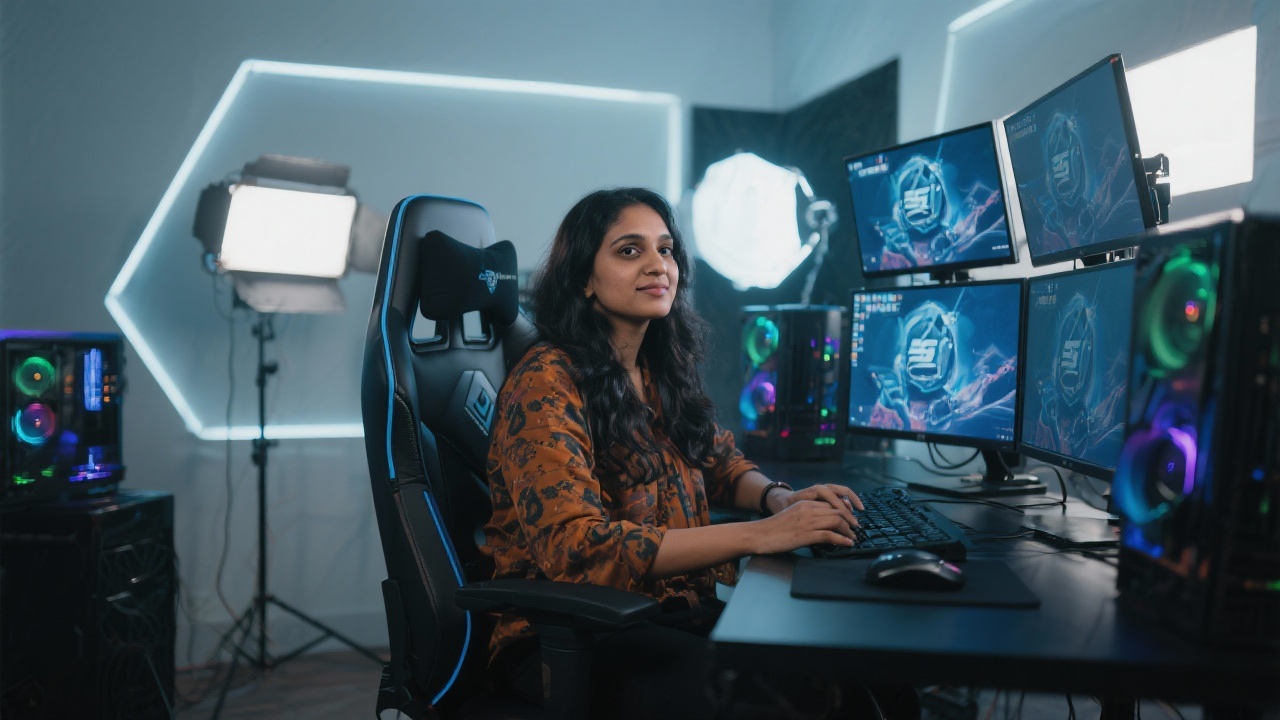 Ria Harman's professional gaming review setup